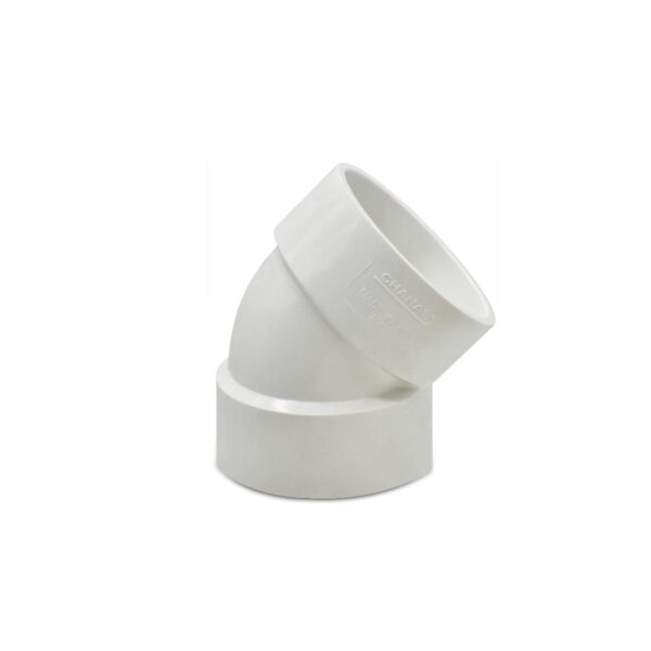 UPVC ELBOW 45° 3/4 INCH SCHEDULE 40 WHITE AGM