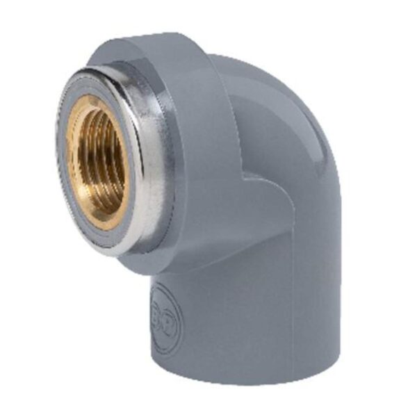 CPVC BRASS FEMALE ELBOW 90° 1/2*1/2 INCH SCHEDULE 80 SOLVENT JOINT GREY AGM