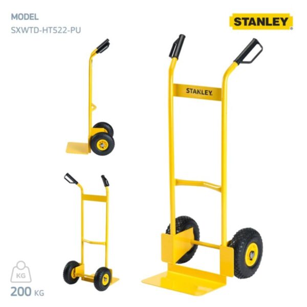 STANLEY YELLOW STEEL HAND TRUCK - PNEUMATIC TYRE (200kg)MODEL SXWTD-HT522-PU