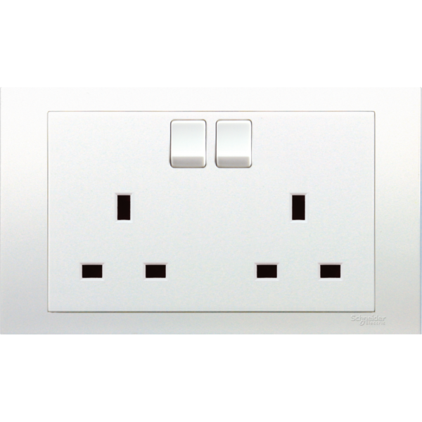 SCHNEIDER VIVACE SOCKET SWITCHED 13A 7*14cm DP SMALL DOLLY -KB25D_WE WHITE
