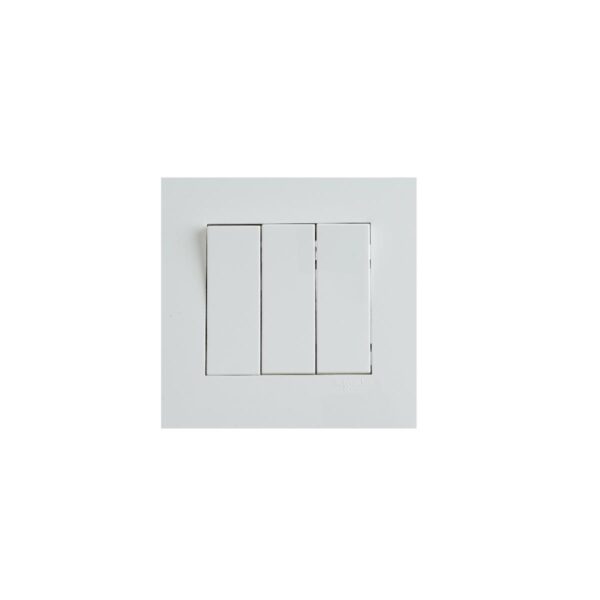 SCHNEIDER VIVACE SWITCH 3GANG 1WAY 16A 250V 7*7cm-KB33/1 WHITE