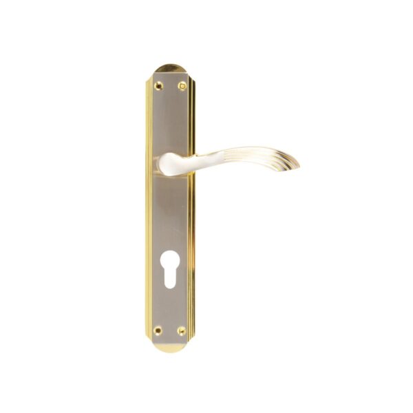 DOOR HANDLE WHITE SWAN NO. 184-8115 SATIN NICKEL/GOLD PLATED