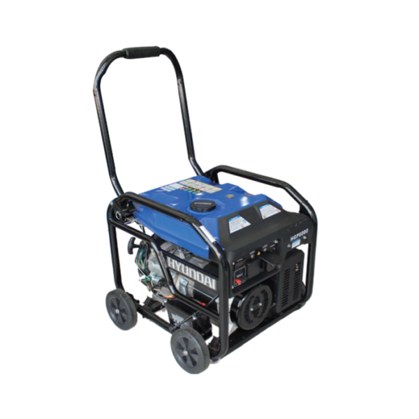 Hyundai Gasoline Generator - 6.5 kW, Manual/Recoil Start, 2 Outlets (220V/60Hz), with Battery - HGP7100D