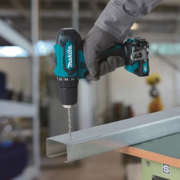 Makita Cordless Percussion Driver Drill For Masonary , Steel, Wood, 12V, 10mm, 0-1700 rpm, 1.3kg HP333DWAX1 - Image 3