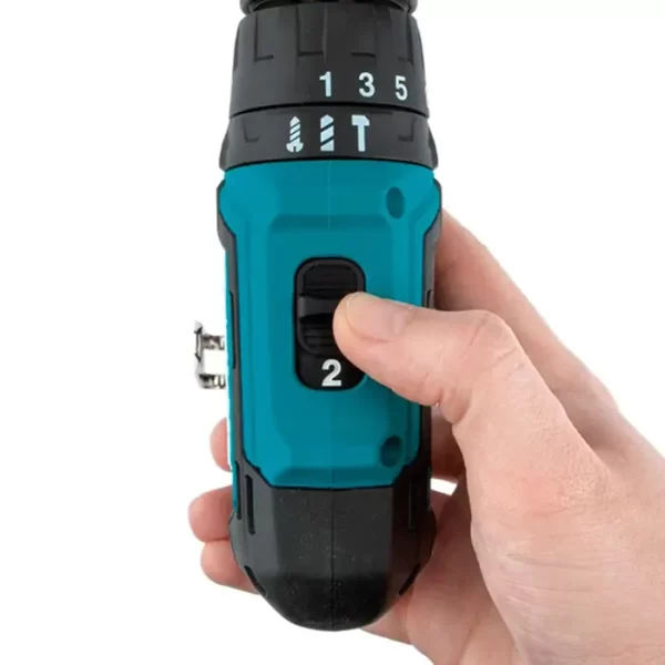 Makita Cordless Percussion Driver Drill For Masonary , Steel, Wood, 12V, 10mm, 0-1700 rpm, 1.3kg HP333DWAX1 - Image 4