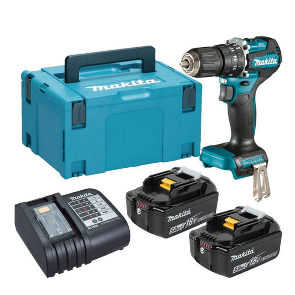 Makita Cordless Percussion Driver Drill, Drill Chuck 13mm, 18V, 2 Speed, 1700rpm, 40Nm, 1.7kg DHP487RTJ