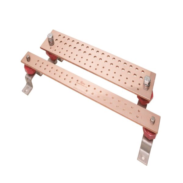 BBB14410C, Bare Copper Busbar, 10" Long, 4" Wide, 22 Holes